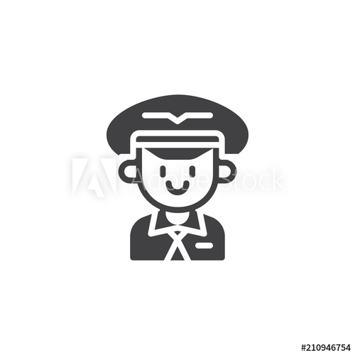 500x500 Aviation Pilot Vector Icon Filled Flat Sign For Mobile Concept