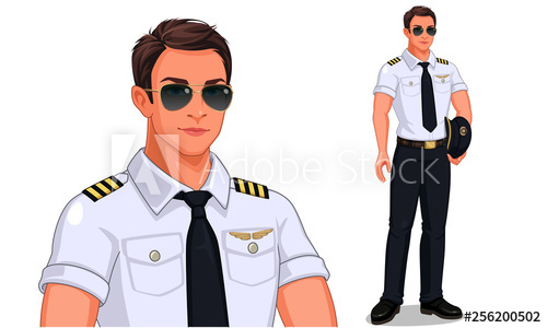500x300 Pilot Vector Illustration