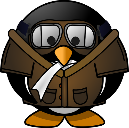 500x494 Tux Pilot Vector Illustration