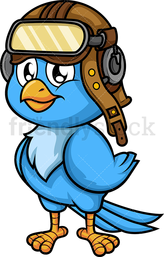 638x1000 Blue Bird Pilot Cartoon Vector Clipart
