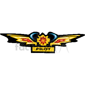 300x300 Pilot Wing Badge Clipart Royalty Free Gif, Wmf, Clipart