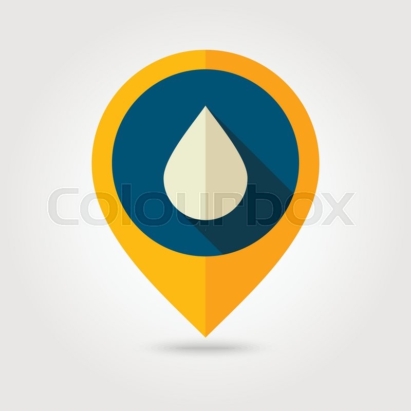 800x800 Water Rain Drop Flat Pin Map Icon Map Stock Vector Colourbox