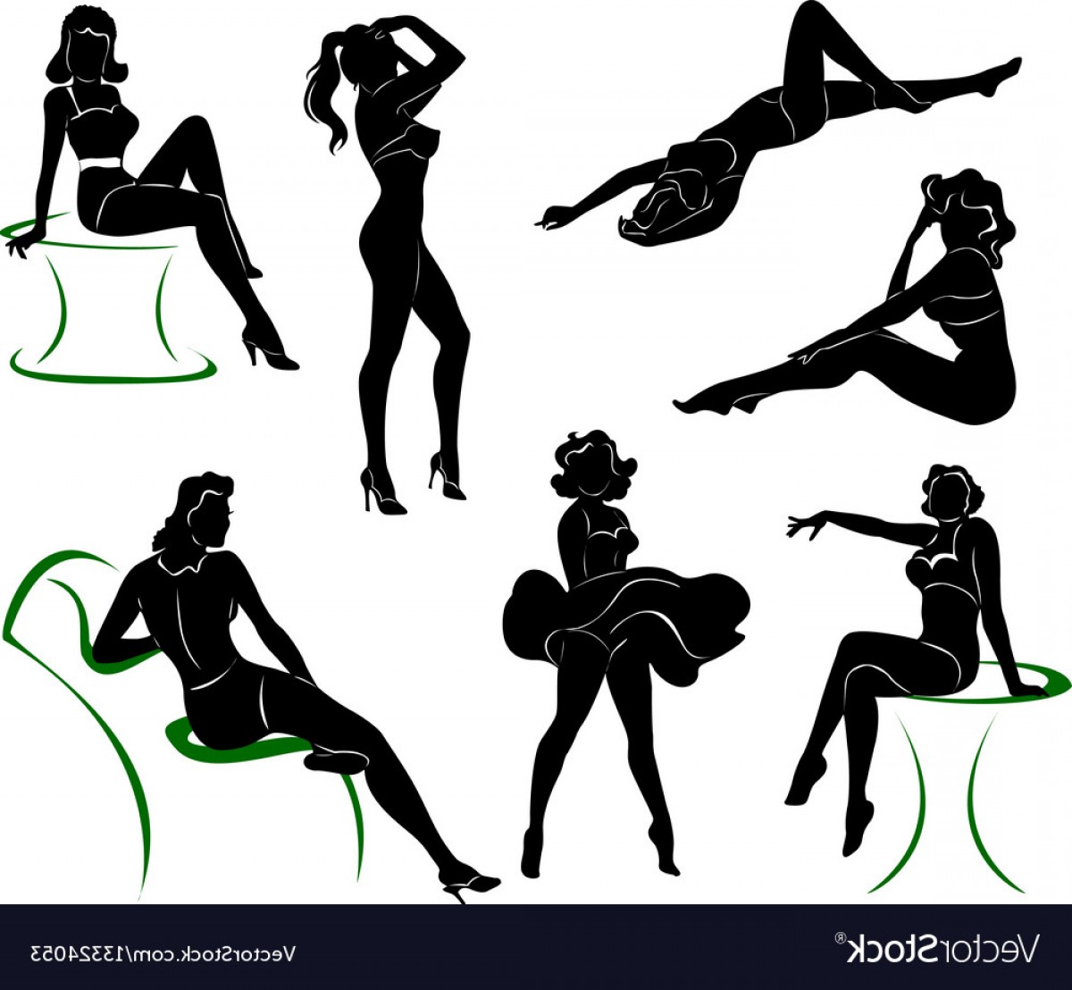 1200x1108 Pin Up Girl Silhouette Vector Hoodamath