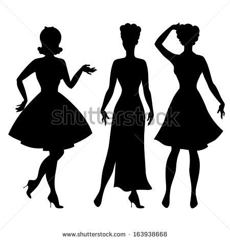 450x470 Pin Up Silhouette Silhouettes Of Beautiful Pin Up Girls