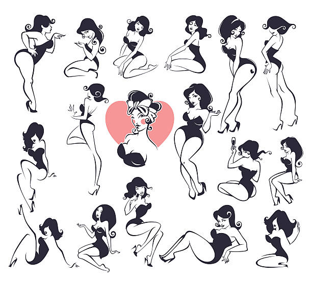 612x551 Retro Pin Up Girl Clipart