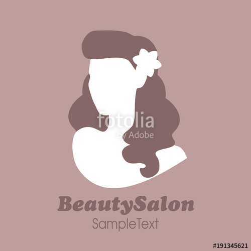 500x500 Beauty Salon Icon Silhouette Of Pin Up Girl With Flower In Her