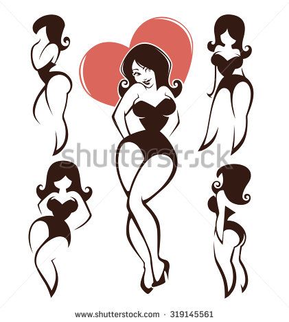421x470 Vector Collection Of Plus Size Pin Up Girls Silhouette