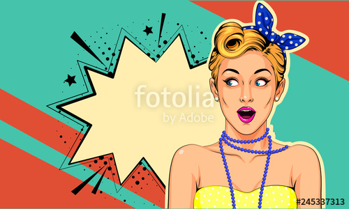 Beautiful Surprised Pin Up Girl Vector Illustration In Pop Art 500x300 Beautiful Surprised Pin Up Girl Vector Illustration In Pop Art