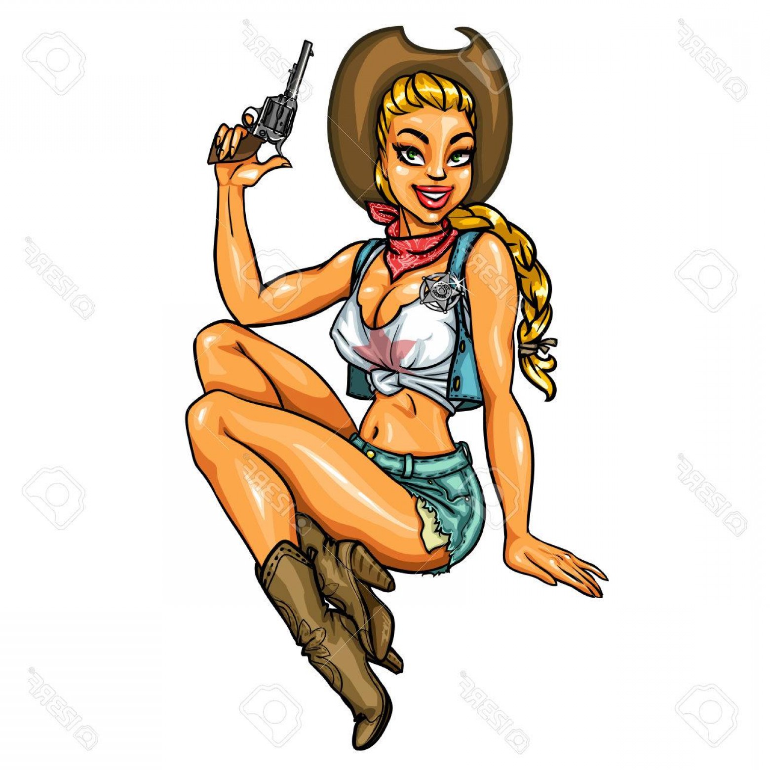 1560x1560 Photostock Vector Pin Up Cowgirl Vector Illustration Isolated