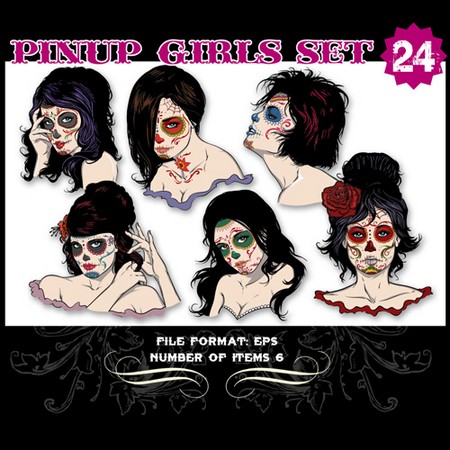 450x450 Pinup Vector Set Vector Art Tshirt Factory