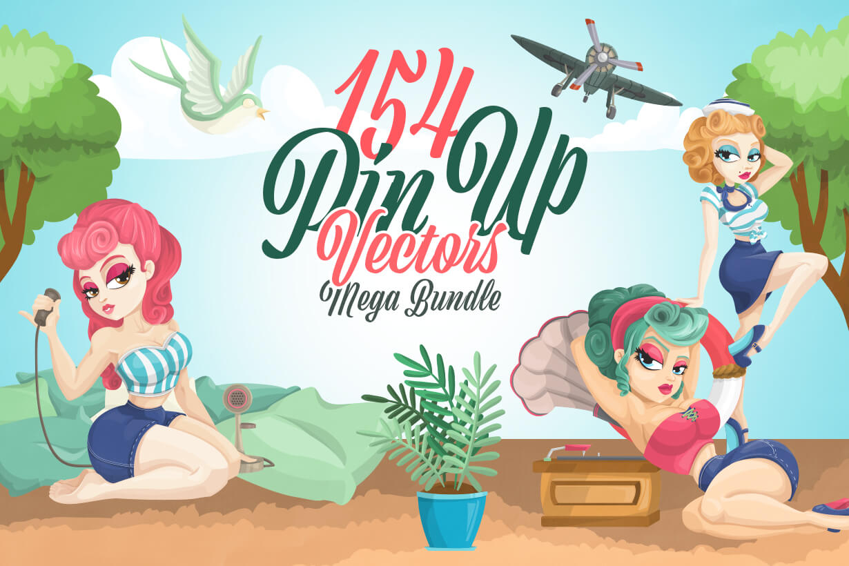 Pin Up Vector At Vectorified Com Collection Of Pin Up Vector Free For