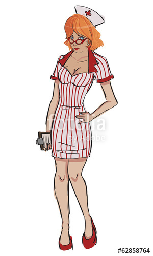 300x500 Retro Nurse Pin Up Vector Stock Image And Royalty Free Vector