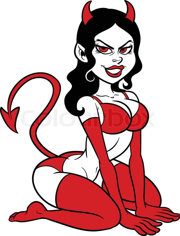 611x800 Devil Woman Pin Up Vector Clip Art Stock Vector Colourbox