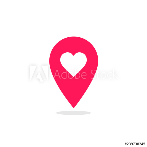500x500 Red Map Pointer Heart Icon Gps Location Symbol Web Pointer