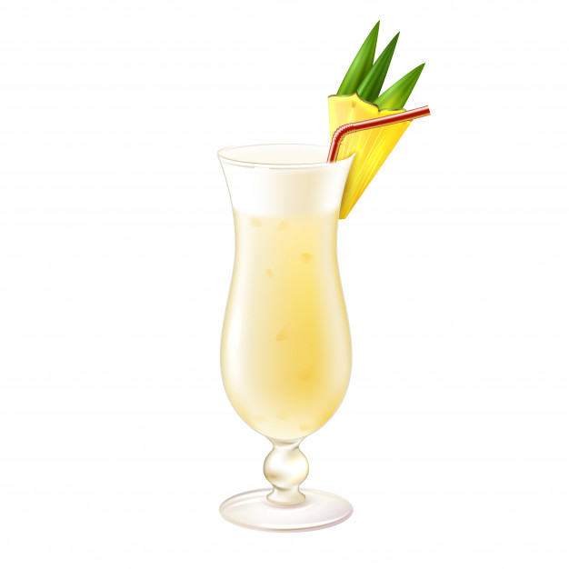 626x626 Pina Colada Cocktail Realistic Vector Free Download