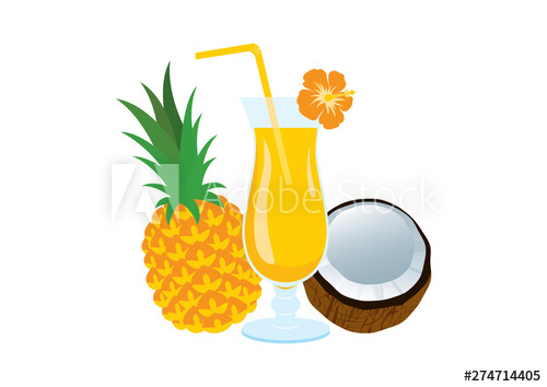 500x354 Colada With Pineapple And Coconut Vector Tropical Pina