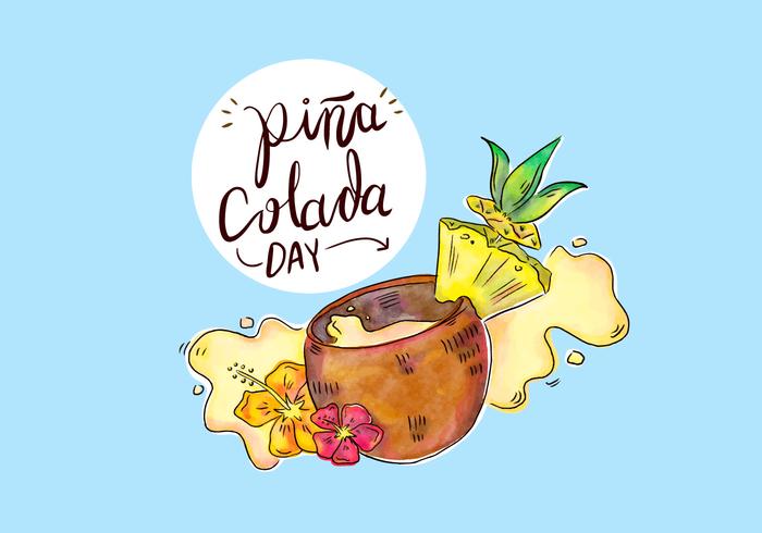 700x490 Tropical Pina Colada Drink With Splash Vector