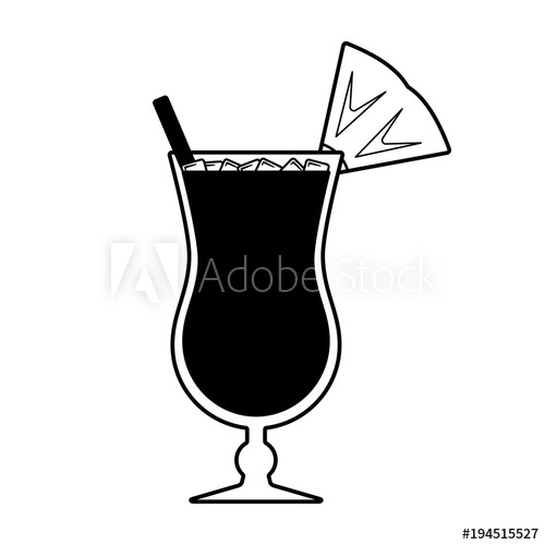 500x500 Vector Pina Colada Summer Cocktail With A Piece Of Pineapple
