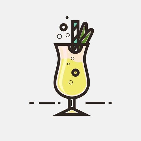 450x450 Cocktail Pina Colada Vector Concept Element Made In Flat Style