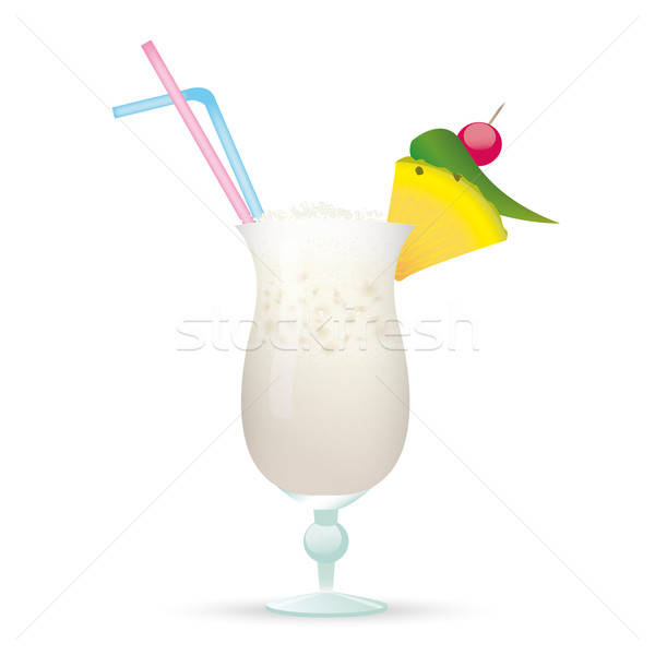 600x600 Cocktail Pinca Colada Vector Illustration