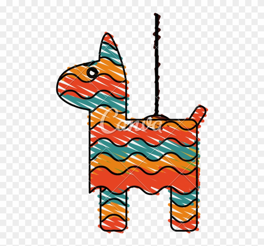 840x784 Pinata Hanging Doodle Vector Illustration Sketch Design