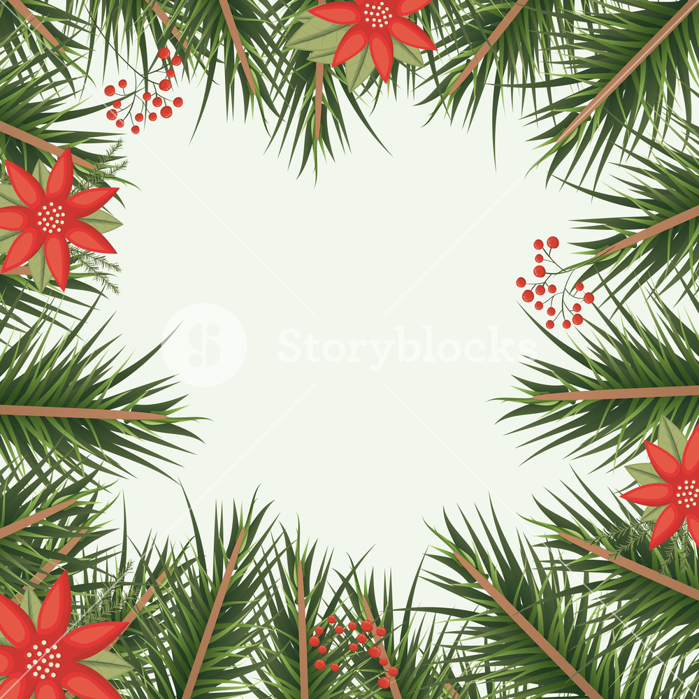 Christmas Ornament Background With Colorful Pine Branches And Red 1000x1000 Christmas Ornament Background With Colorful Pine Branches And Red