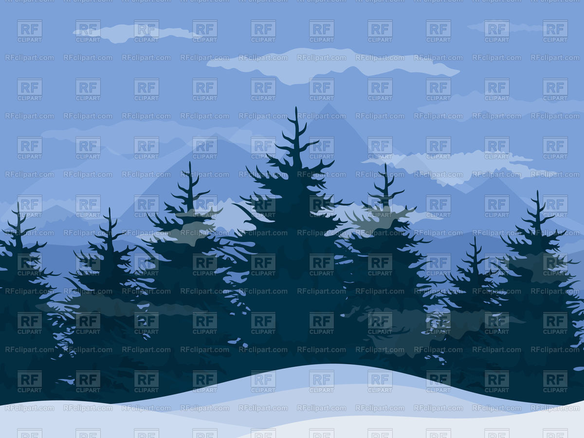 1200x900 Winter In A Pine Forest Vector Image Of Nature, Landscape
