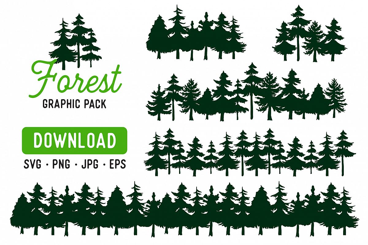 1200x800 Pine Forest Clipart Bundle
