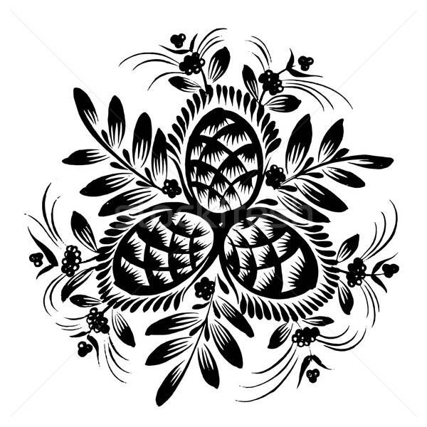 Decorative Silhouette Pine Cone With Pine Needles Vector 600x600 Decorative Silhouette Pine Cone With Pine Needles Vector