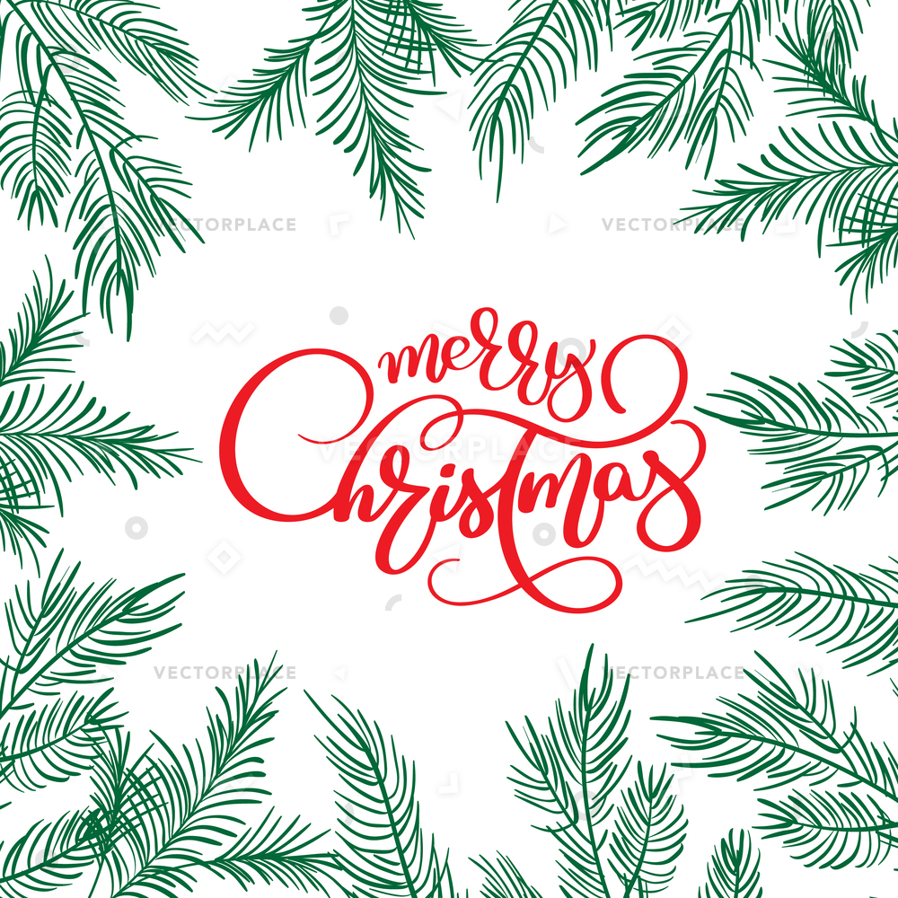 1000x1000 Merry Christmas Calligraphy Lettering Text Frame Vector