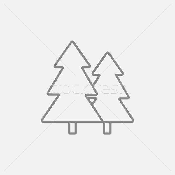 Pine Trees Line Icon Vector Illustration Andrei Krauchuk 600x600 Pine Trees Line Icon Vector Illustration Andrei Krauchuk