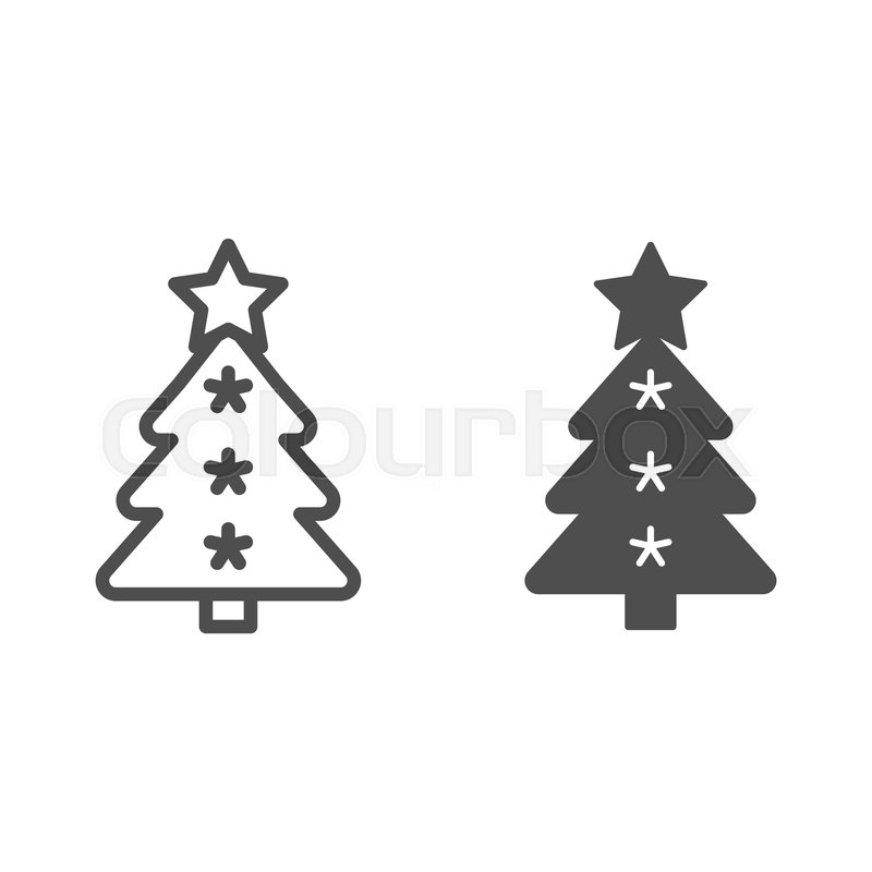 Christmas Tree Line And Glyph Icon Stock Vector Colourbox 800x800 Christmas Tree Line And Glyph Icon Stock Vector Colourbox