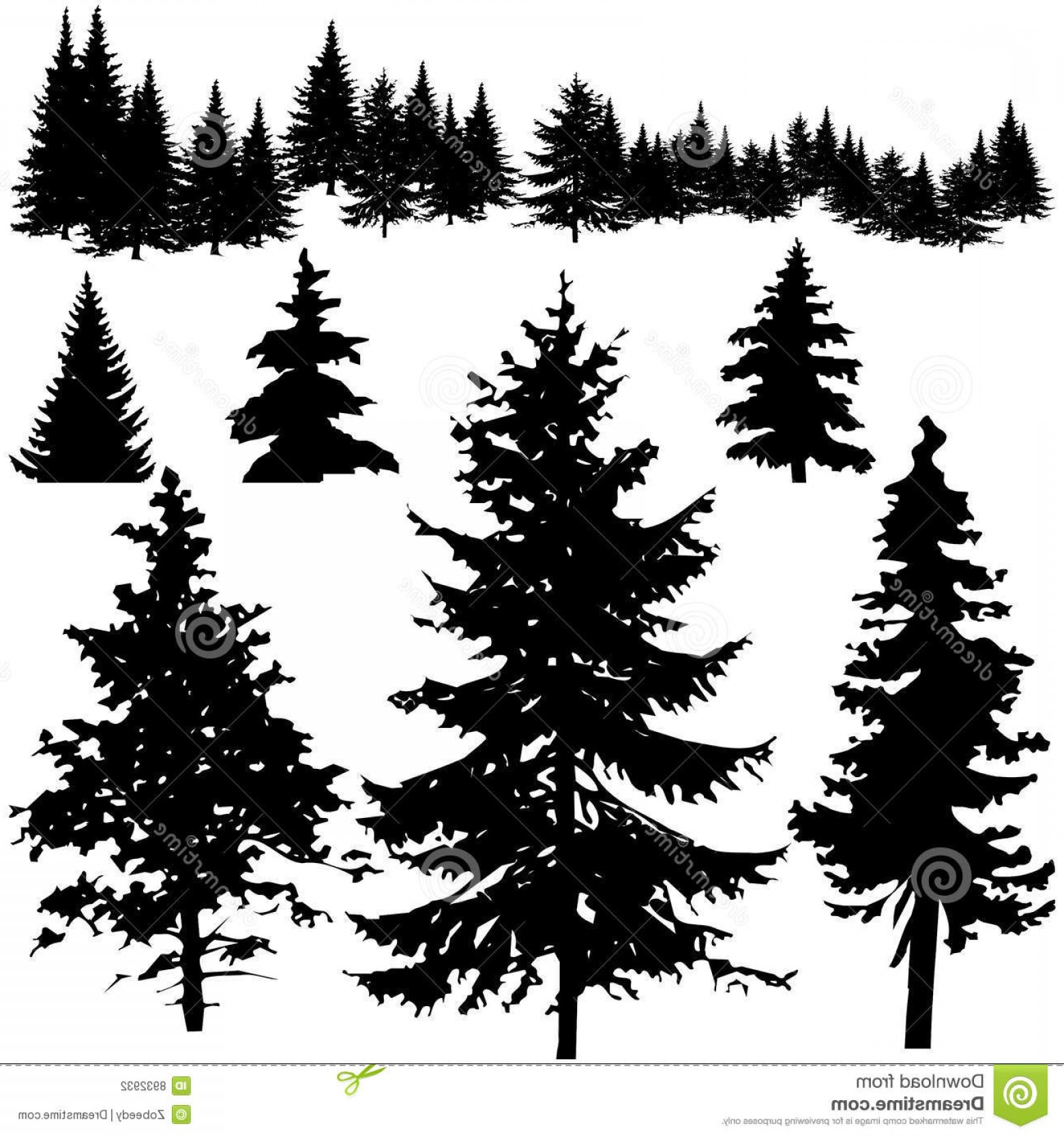Download Pine Tree Line Vector at Vectorified.com | Collection of ...