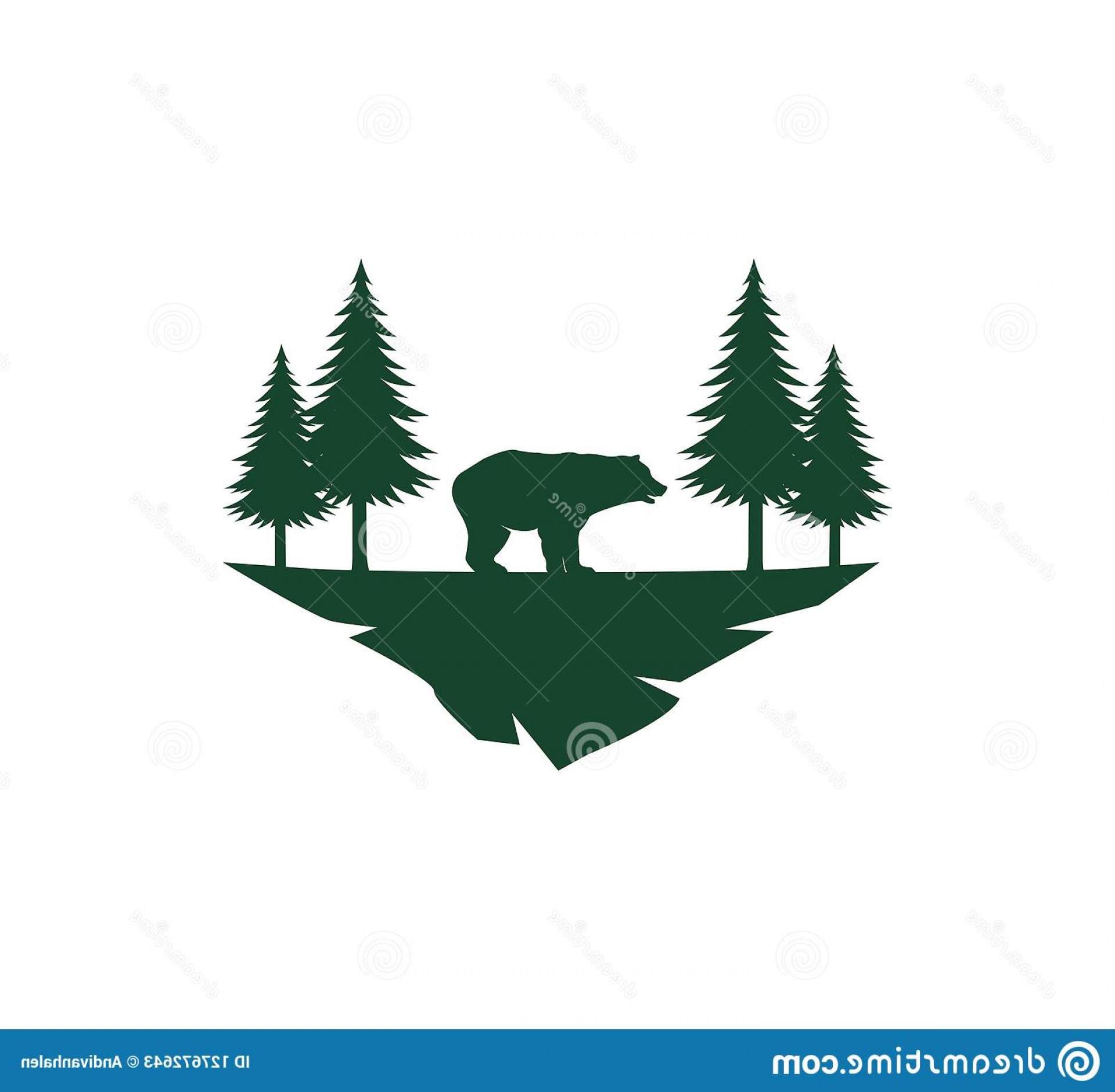 Simple Silhouette Animal Bear Pine Tree Park Land Vector 1920x1880 Simple Silhouette Animal Bear Pine Tree Park Land Vector