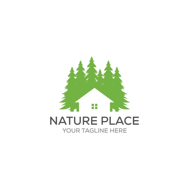 Vector Logo Design Template Of Pine Trees And House That Made 640x640 Vector Logo Design Template Of Pine Trees And House That Made