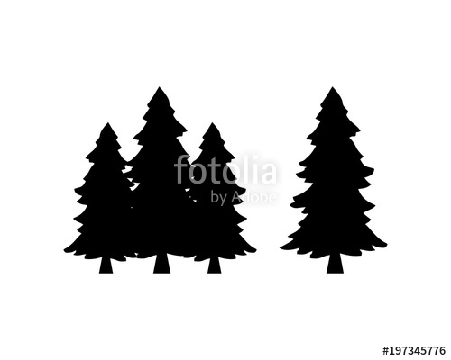 Black Pine Tree Sign Symbol Icon Logo Vector Stock Image 500x400 Black Pine Tree Sign Symbol Icon Logo Vector Stock Image