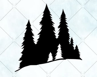 340x270 Pine Tree Silhouette Etsy