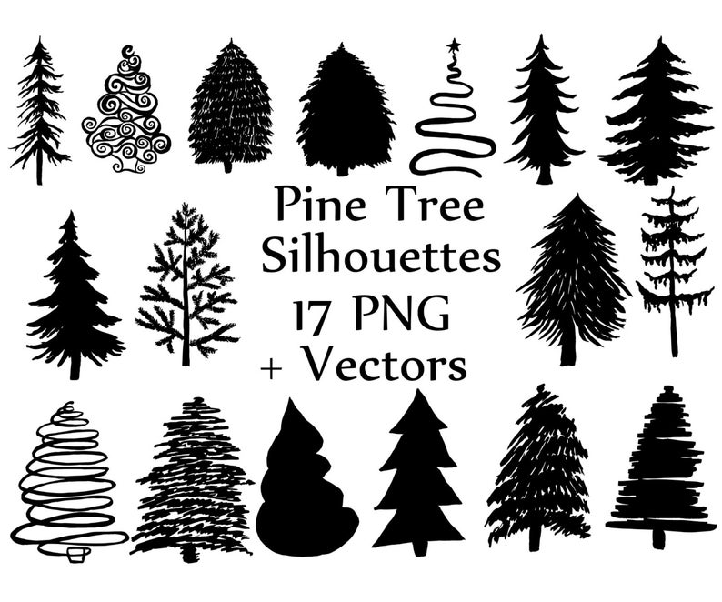 794x662 Christmas Tree Silhouette Clipart Pine Trees Etsy