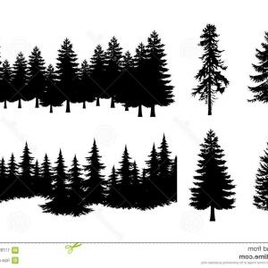 300x300 Pine Tree Silhouette Vector Set Concept Design Illustration Vector