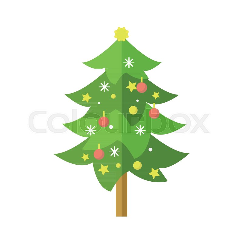 Flat Decorated Cartoon Christmas Pine Stock Vector Colourbox 800x800 Flat Decorated Cartoon Christmas Pine Stock Vector Colourbox