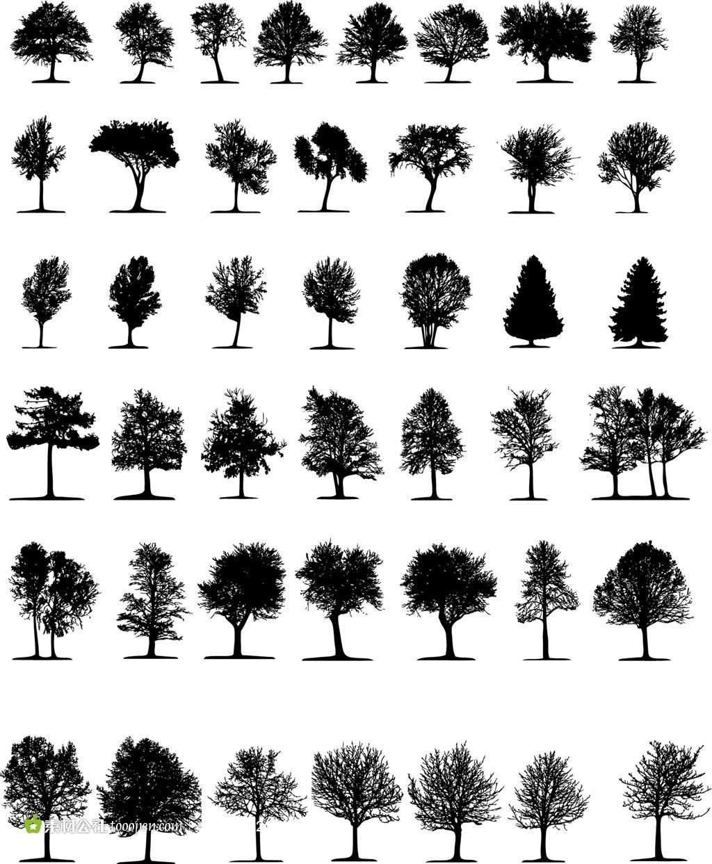 1024x1243 Silhouette Tree Vector