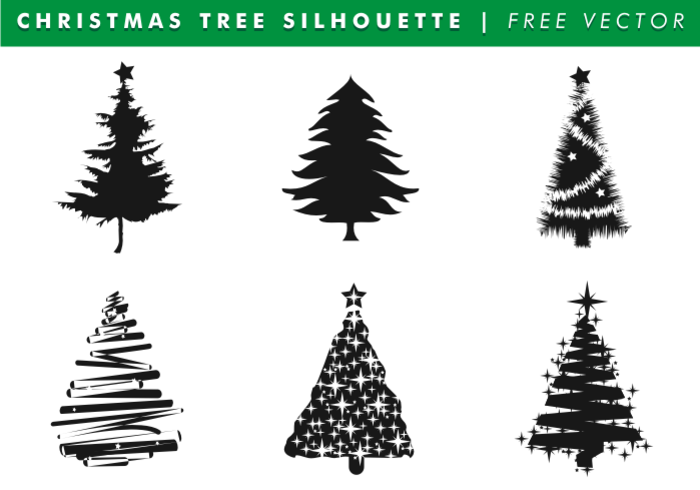 700x490 Christmas Tree Silhouettes Free Vector