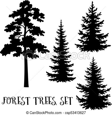 450x465 Collection Of 'free Pine Tree Silhouette Vector' Download More
