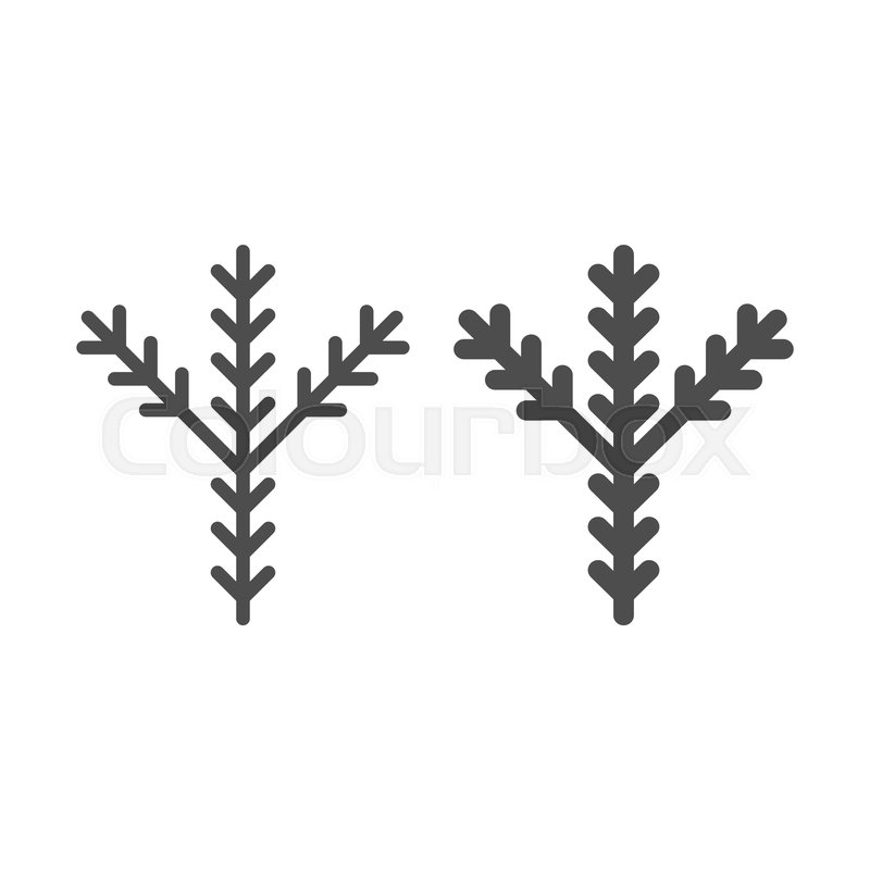 800x800 Fir Tree Branch Line And Glyph Icon Stock Vector Colourbox