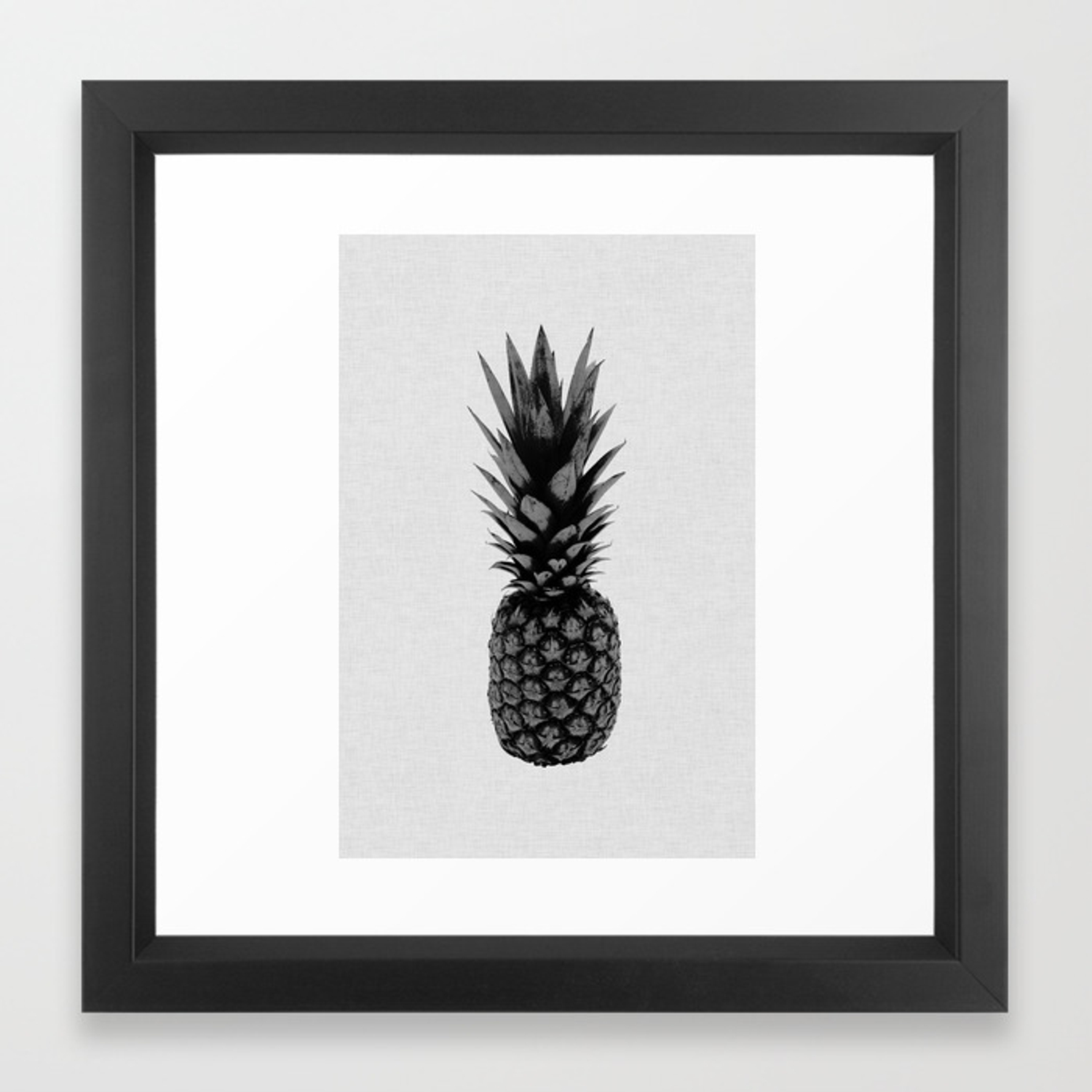 Pineapple Black White Framed Art Print 1500x1500 Pineapple Black White Framed Art Print