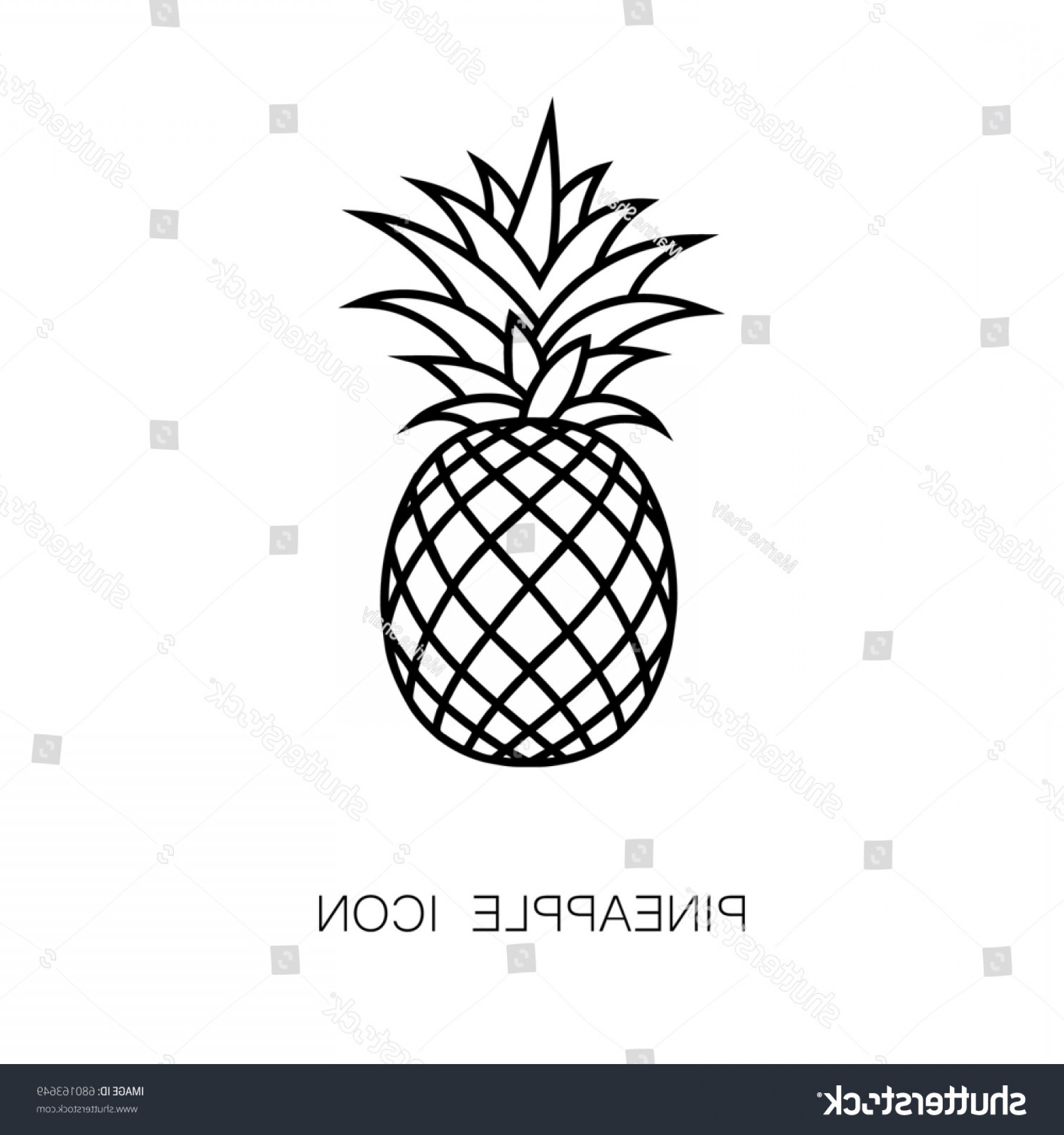 Pineapple Black And White Vector at Vectorified.com | Collection of ...