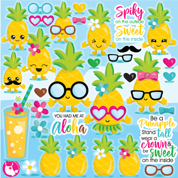 350x350 Pineapple Party Clipart Commercial Use, Vector Graphics