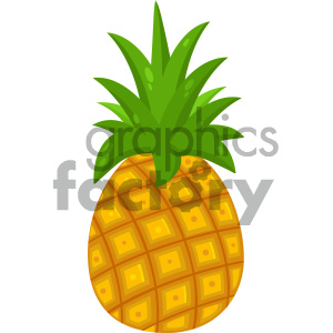 300x300 Royalty Free Rf Clipart Illustration Pineapple Fruit With Green