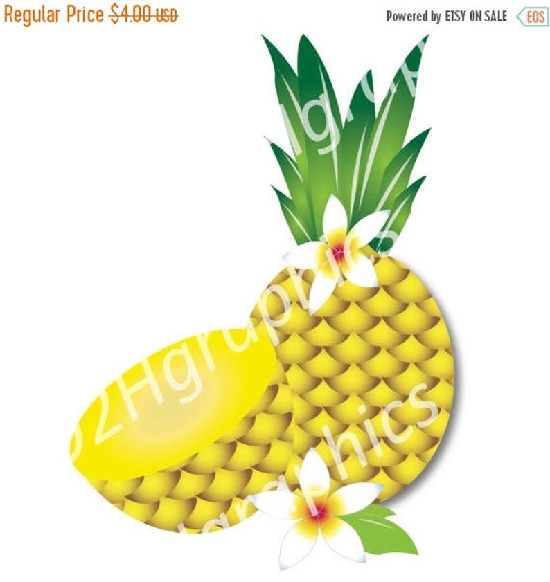 794x841 Nov Sale Yellow Pineapple Clipart Fruit Clipart Vector Etsy