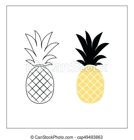 Simple Pineapple Drawing 450x470 Simple Pineapple Drawing